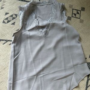 Dusty blue silk tank